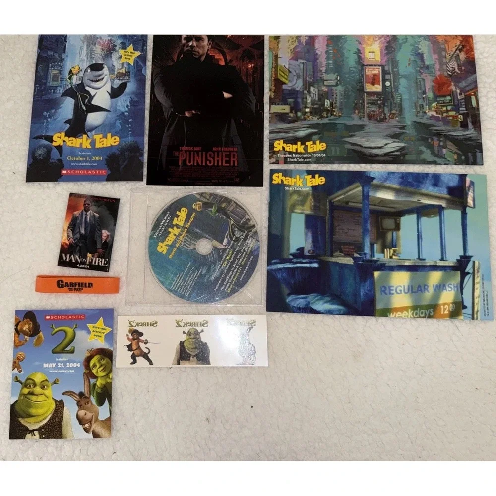 Shark Tale Shrek Vintage Movie Card Promo Promotional Set CD Sampler RARE‎